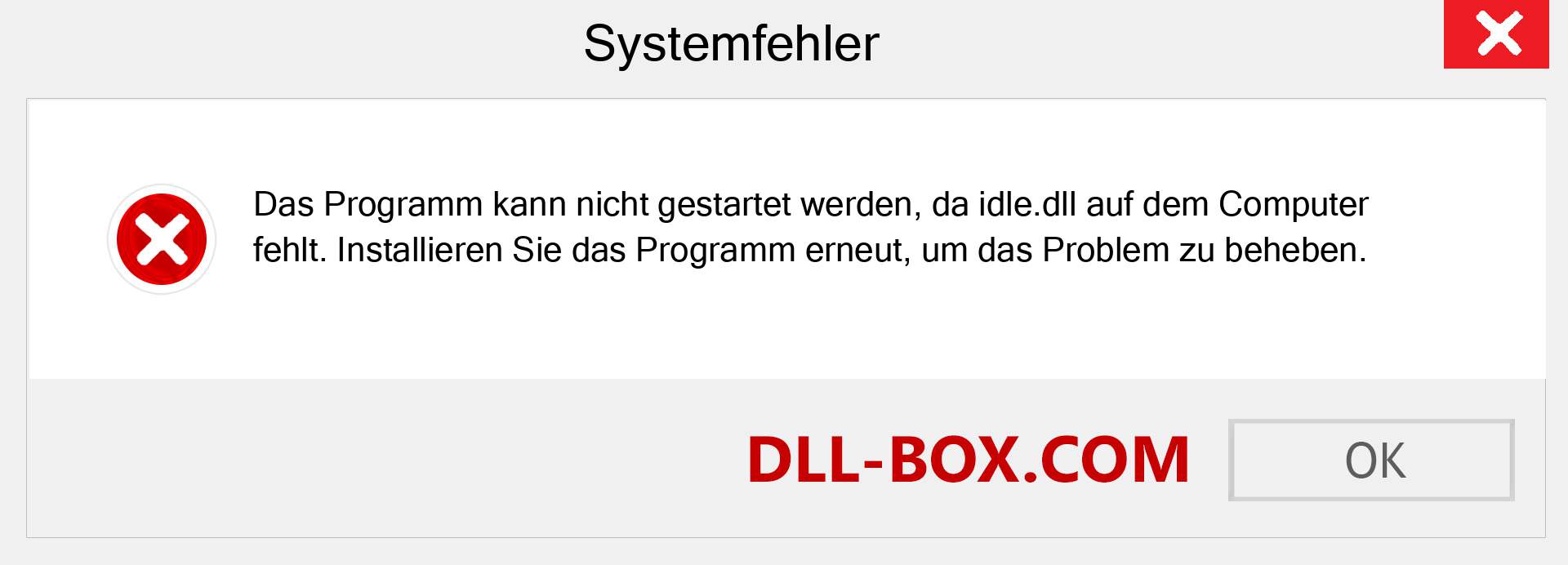 idle.dll-Datei fehlt?. Download für Windows 7, 8, 10 - Fix idle dll Missing Error unter Windows, Fotos, Bildern