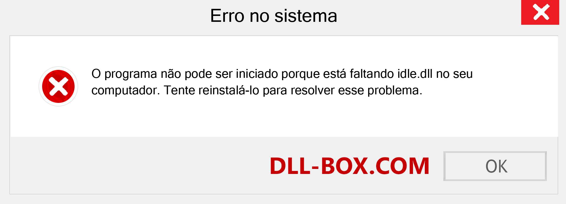 Arquivo idle.dll ausente ?. Download para Windows 7, 8, 10 - Correção de erro ausente idle dll no Windows, fotos, imagens